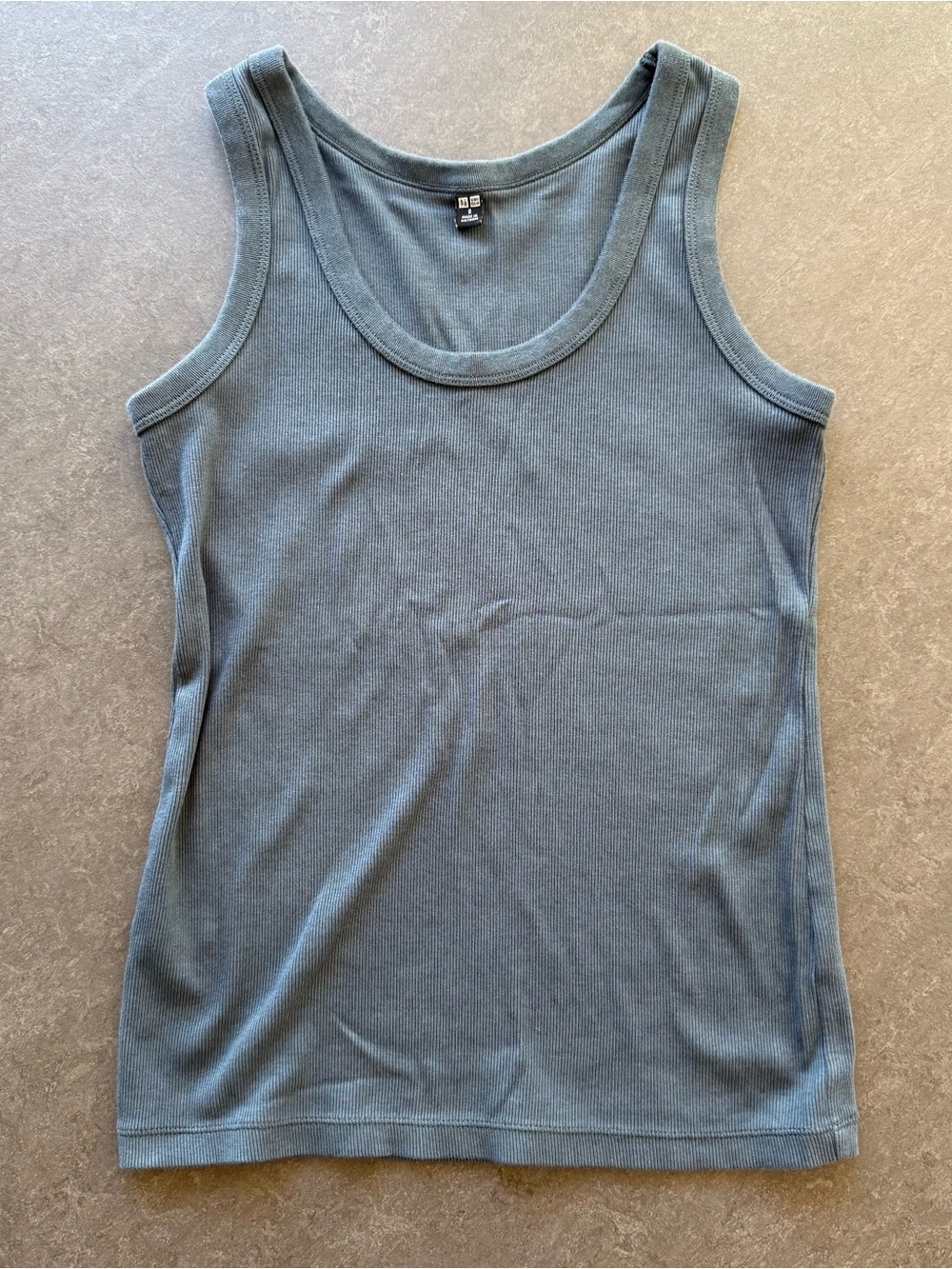 Uniqlo Dusty Blue Soft Ribbed Tank. Small.